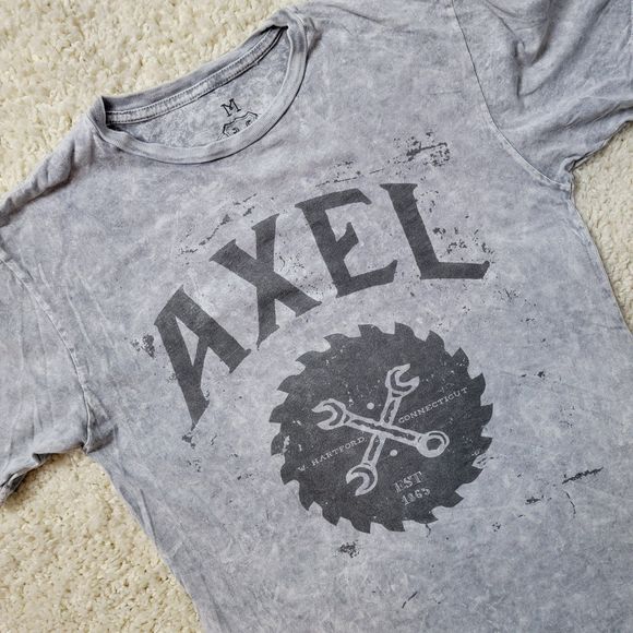 Axel Brand Tee Shirt. Marbled Grey. W Hartford Connecticut Graphic - Picture 1 of 10